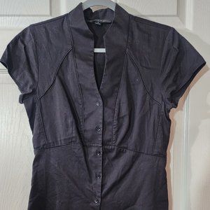 Woman's Antonio Melani Button-up Short Cap Sleeve Shirt- SMALL